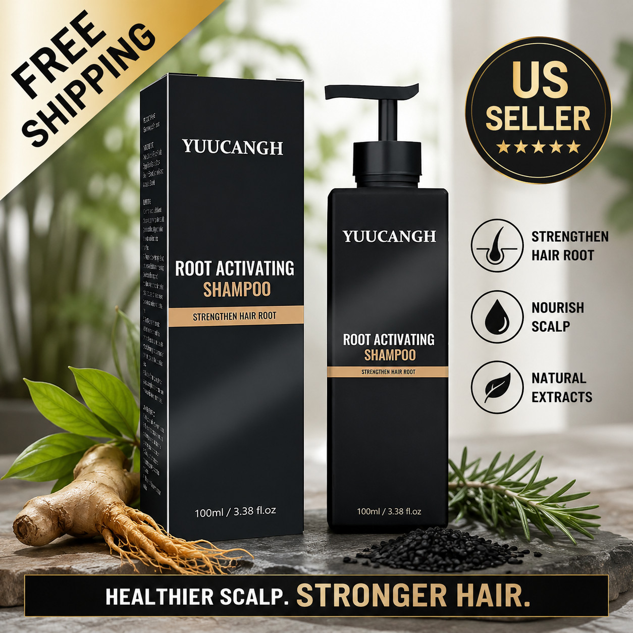 Root Activator Shampoo, SPARTAN Hair Loss Shampoo,Shampoo Root Activator (1pc)