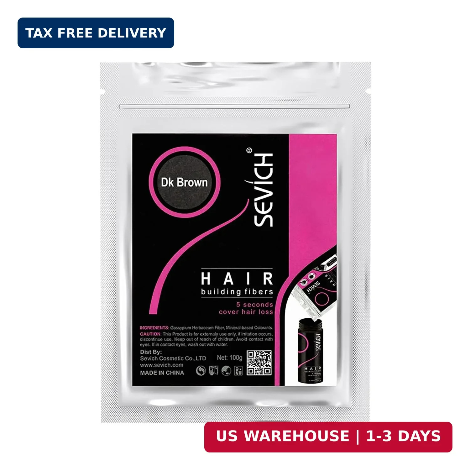 SEVICH Hair Fibers Refill 100g Dark Brown Hair Building Fibers Thinning Hair