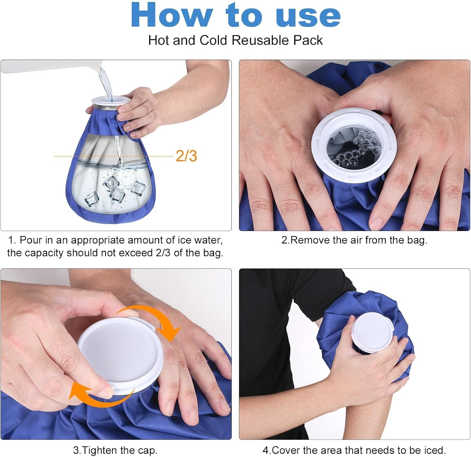 Reusable Hot and Cold Therapy Packs 3-Piece Set 6-11 Inch Durable Ice Bags fo…