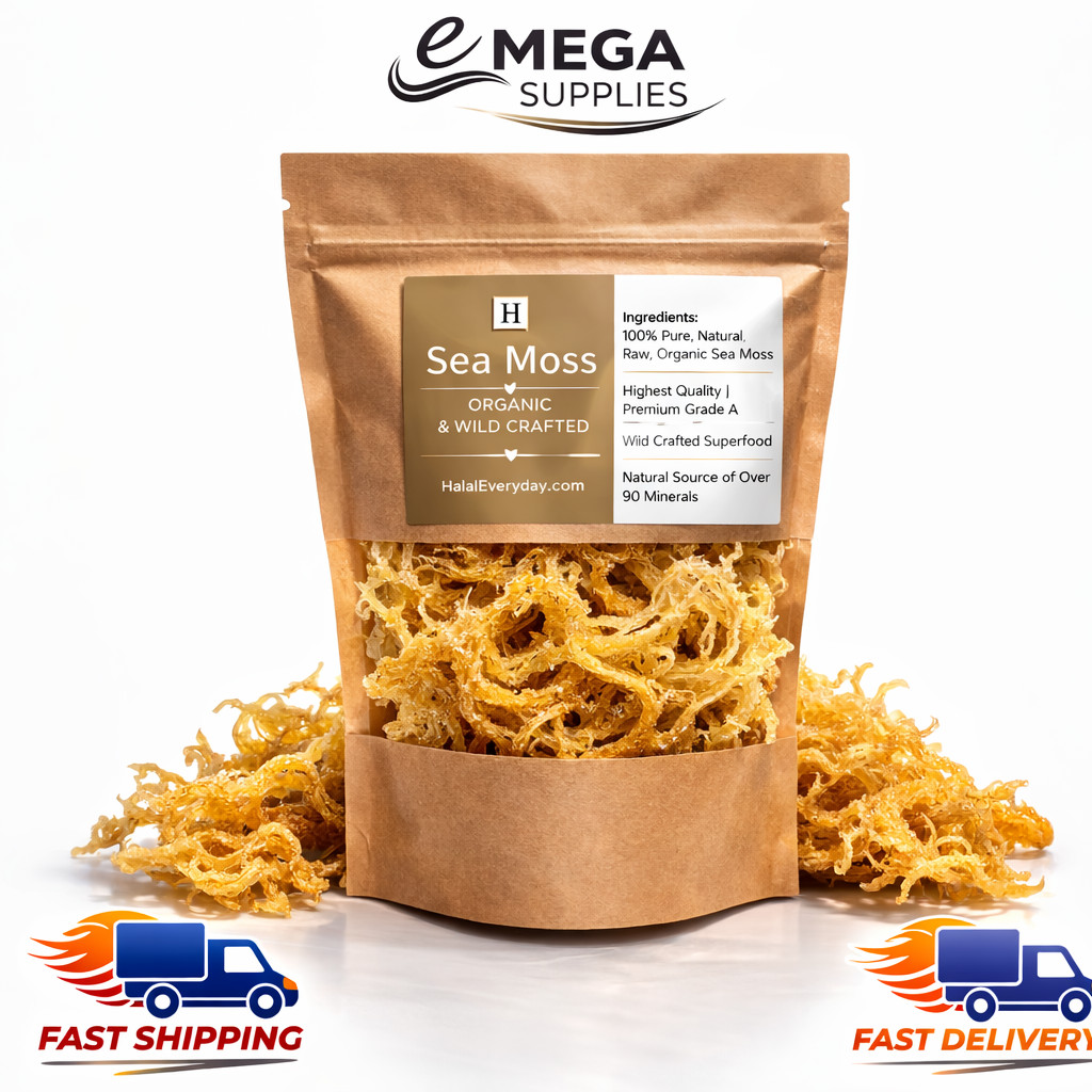 HalalEveryDay Wildcrafted Irish Sea Moss 1 lb (16 oz) – 100% Pure, Natural