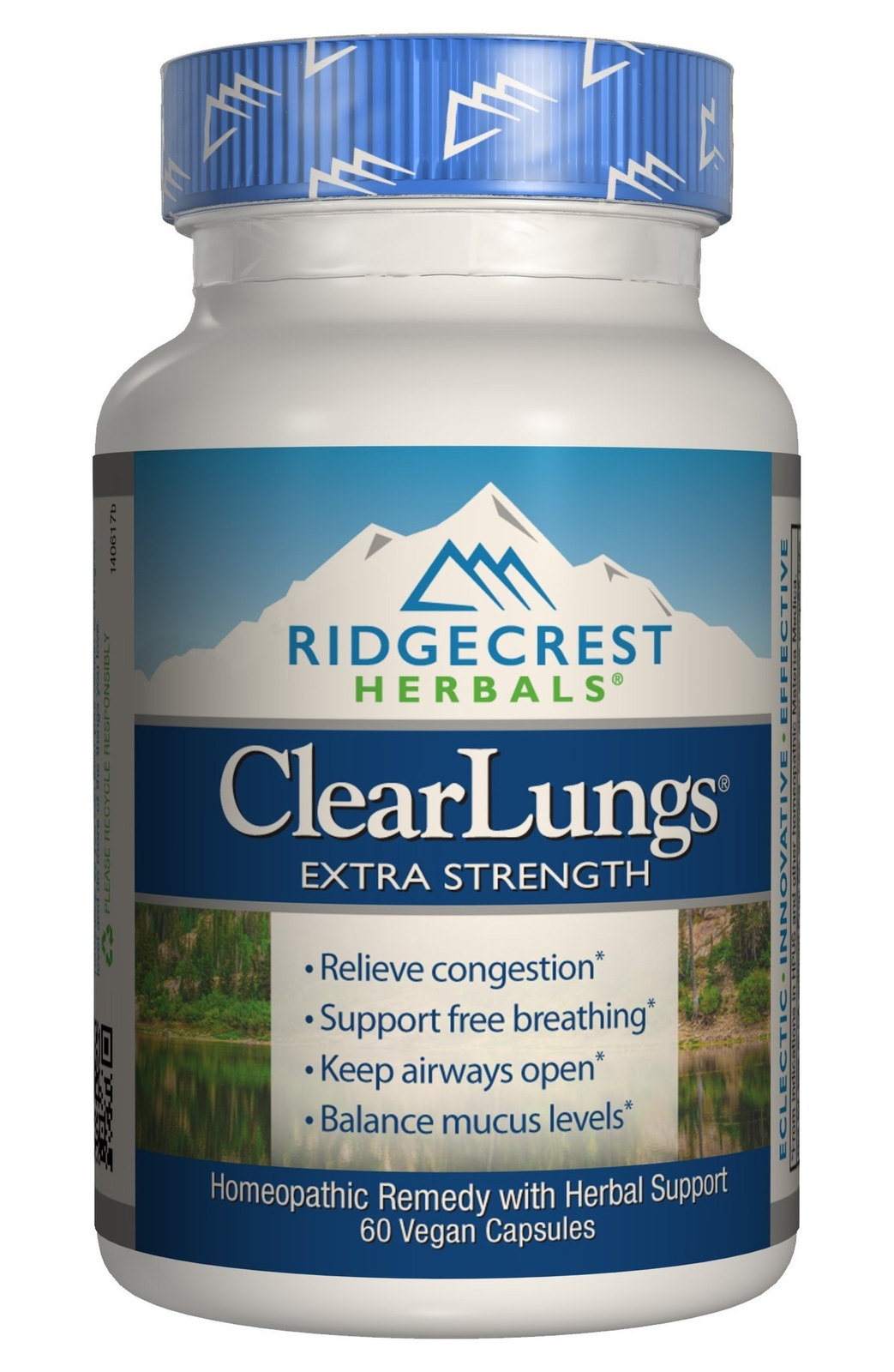 RidgeCrest Herbals ClearLungs Extra Strength, Natural Lung, Nasal Health Form…