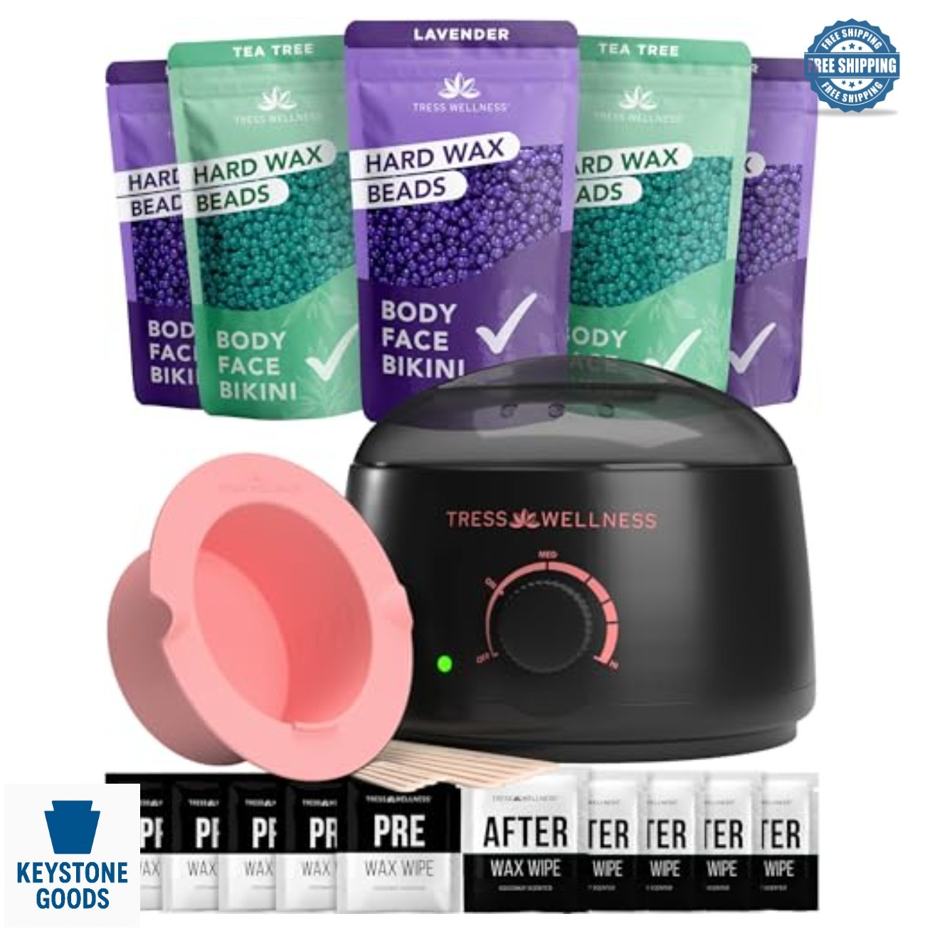 Waxing Kit Hard Wax Beads Wax Warmer Sticks Home Hair Removal Face Bikini
