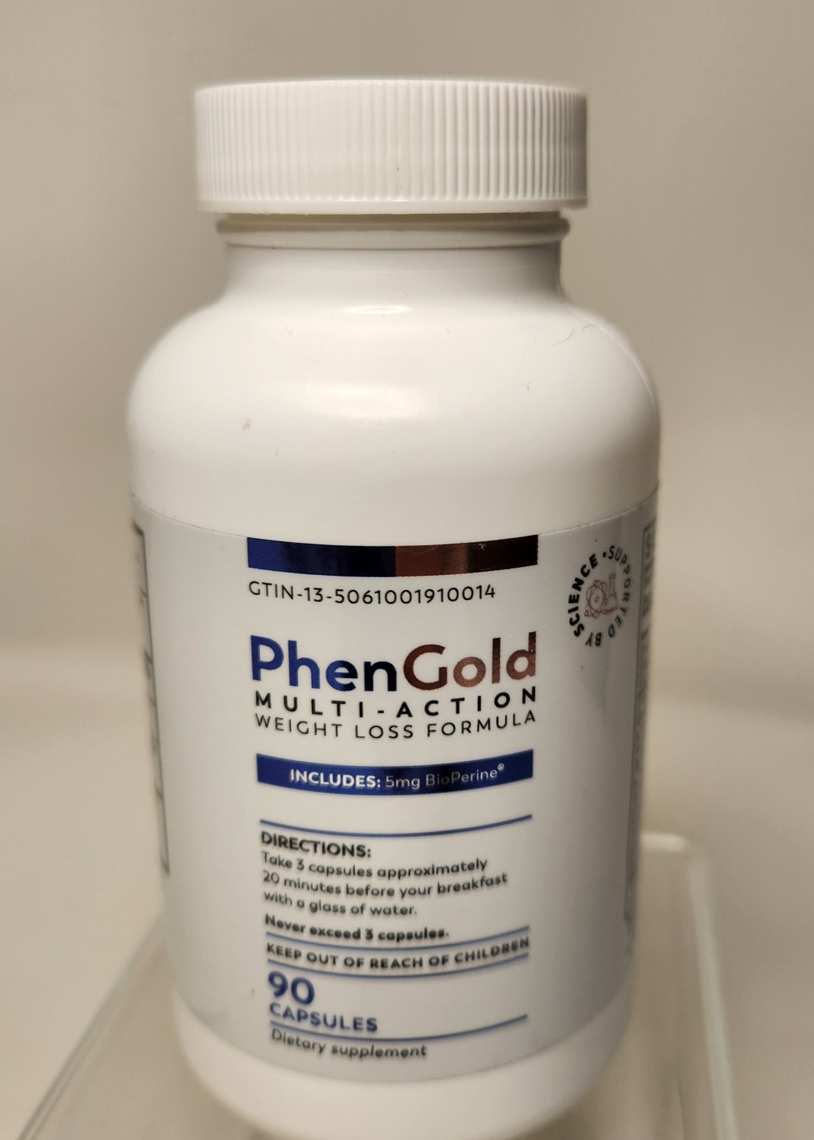 PhenGold Multi-Action Weight Loss Formula Supplement, 90 Capsules, Exp 12/2027