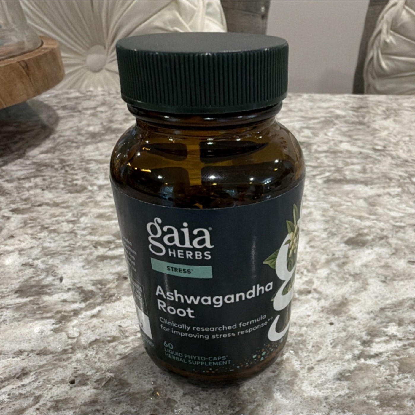 Gaia Herbs Ashwagandha Root 350mg 60 Capsules Gluten-Free Vegan Stress