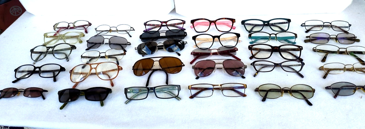 Lot of 30 Eyeglasses Frames Branded Vintage & Modern Men Women Vanhusen Halston