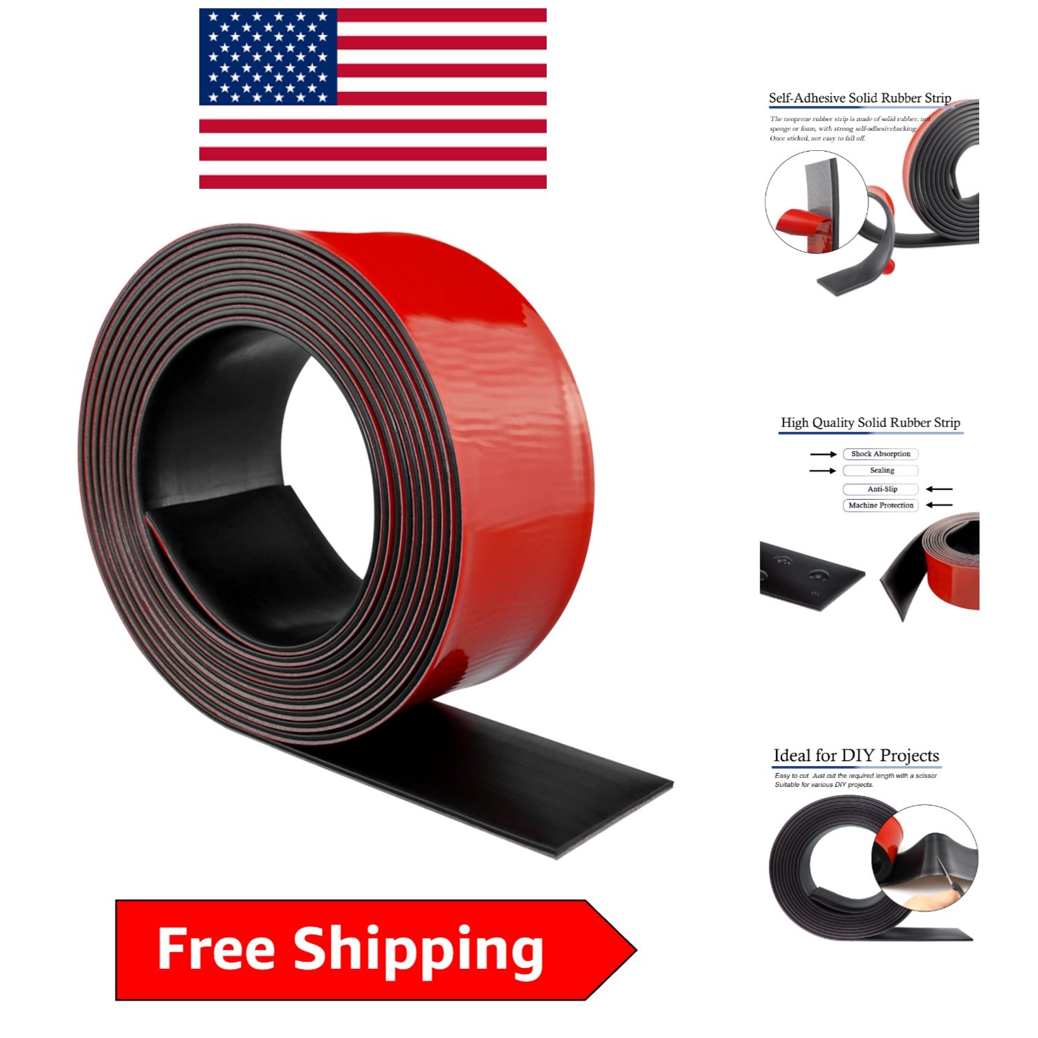 Tear-Resistant Self-Adhesive Neoprene Rubber Strips – Perfect for Crafts & Seals