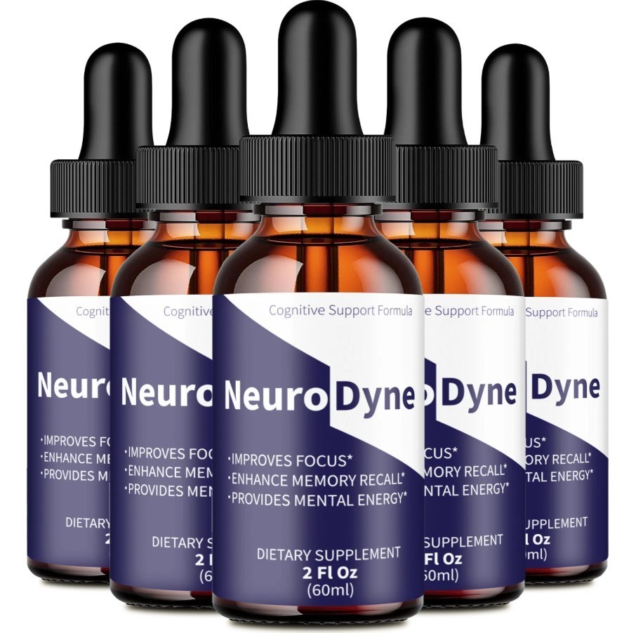 (5 Pack) Neurodyne Drops, Official Neurodyne Brain Health Supplement Droppers
