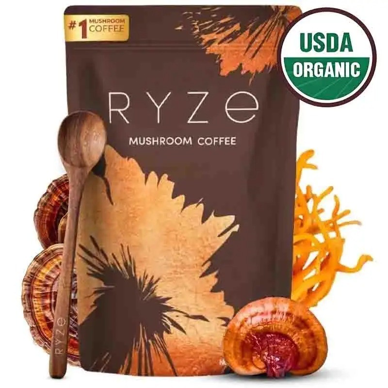 Organic Mushroom Coffee – Shiitake, Cordyceps, Supports Immune, Focus, 180G