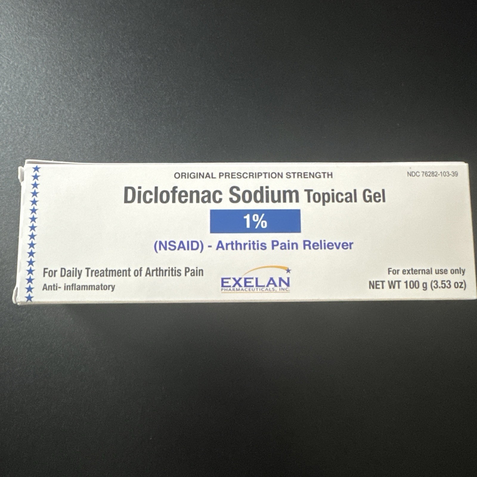 diclofenac sodium topical gel 1% Arthritis Pain Reliever. 3.53oz, Exp:/28 NEW