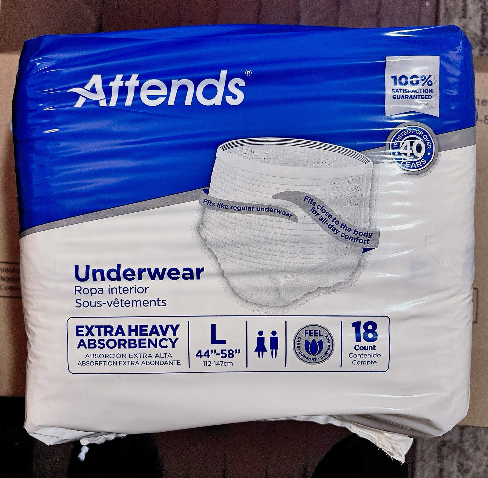 Attends Incontinence Pants L 18ct Extra Heavy White Adult Diaper