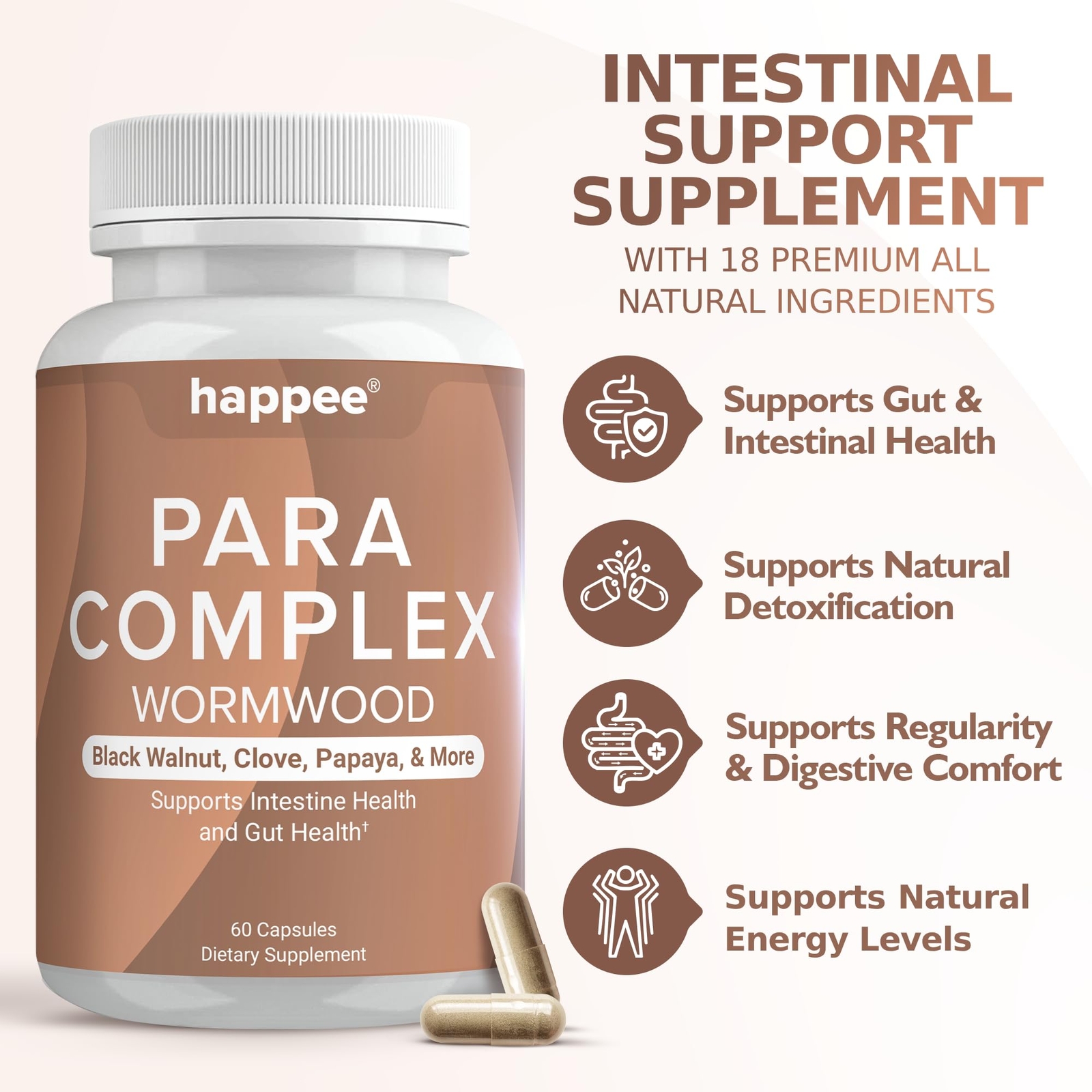 ParaComplex Intestinal Guard Herbal Cleanse Wormwood Black Walnut 60 Caps
