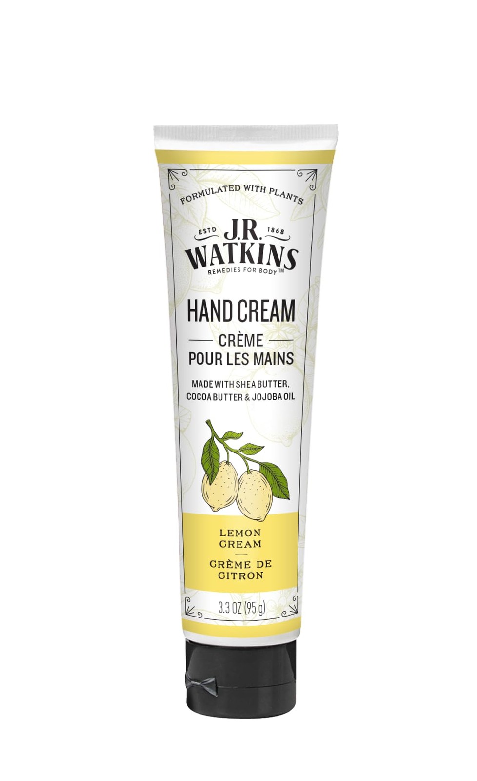 Hand Cream Moisturizing 3.3oz Lemon Shea Butter J.R. Watkins Natural Hydrating