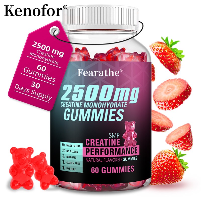 Creatine Monohydrate 2500mg- Increase Strength & Build Muscle, 60 Gummies