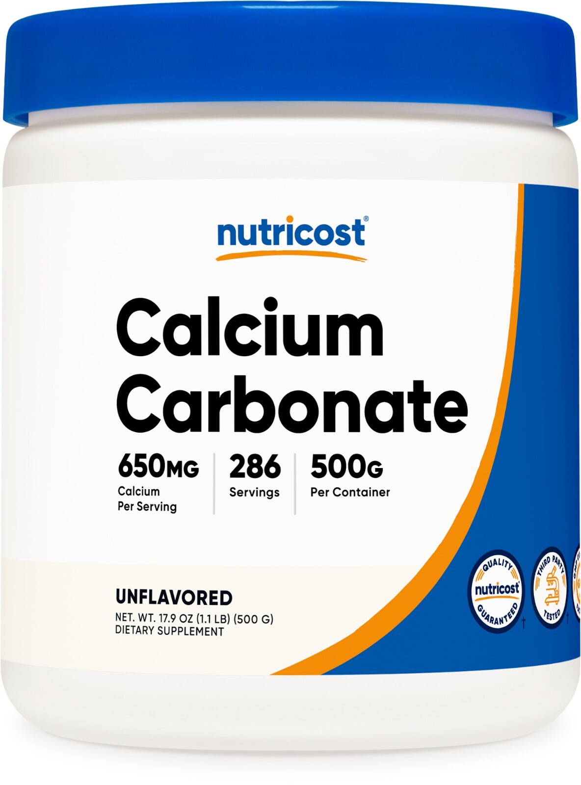 Nutricost Calcium Carbonate Powder 500 Grams – Non-GMO, Gluten Free