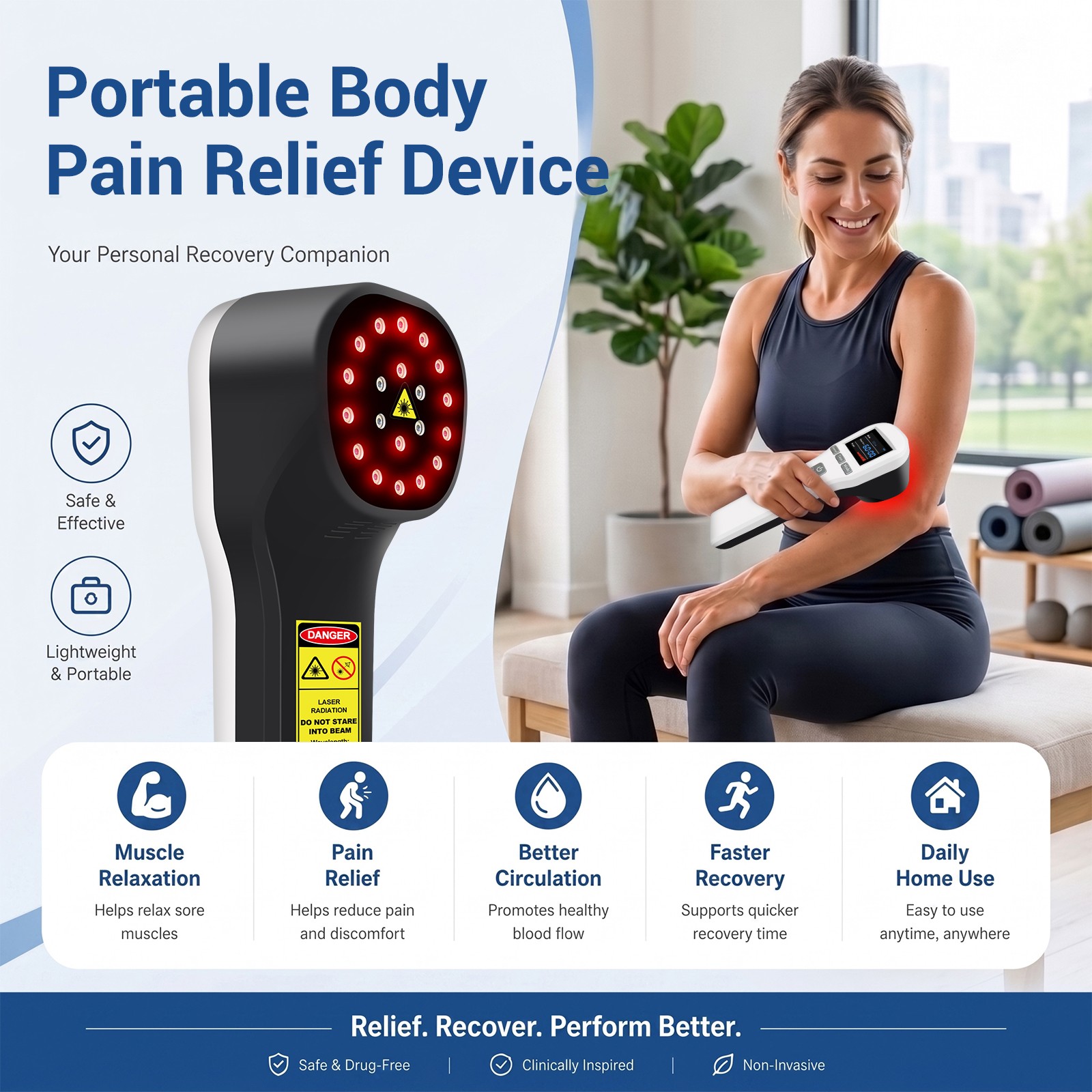 Handheld Cold Laser Therapy 20 Diodes for Chronic Pain and Stiff Joints Home