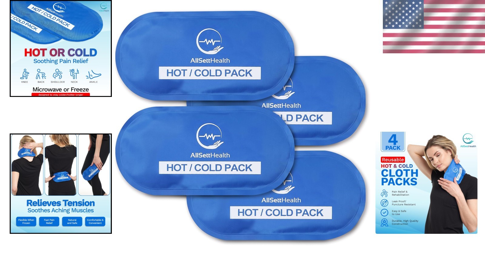 Natural & Safe Ice Packs for Swelling – Reusable 10.5 x 5 Inch Comfort Relief