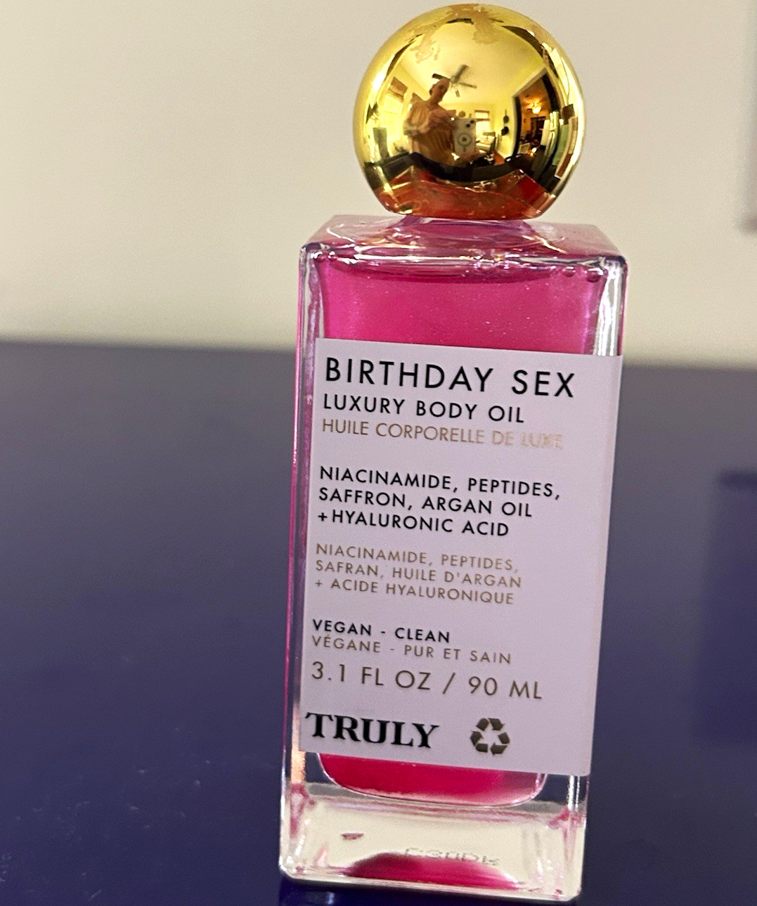 Truly Birthday Sex Body Oil 3.1 fl oz Vegan Clean Pink Niacinamide Peptides