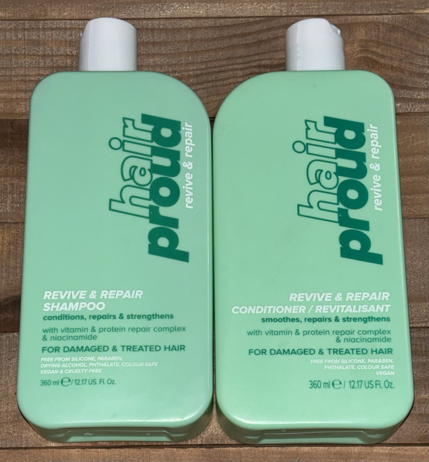 Hair Proud Revive & Repair Shampoo & Conditioner Set Damaged Hair 12.17 fl oz