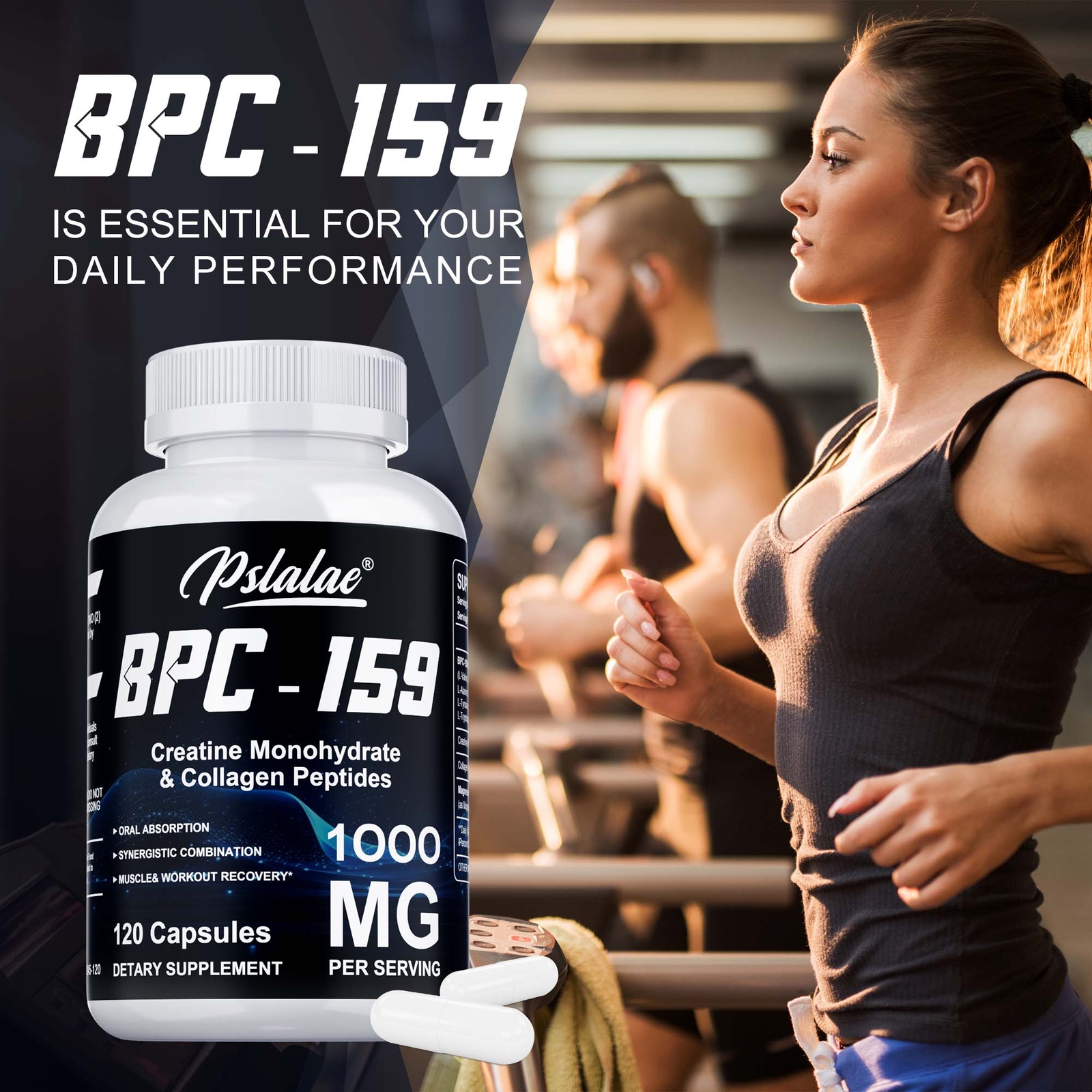Body PC-159 Creatine Monohydrate, Collagen Peptides – Muscle Health,Boost Energy
