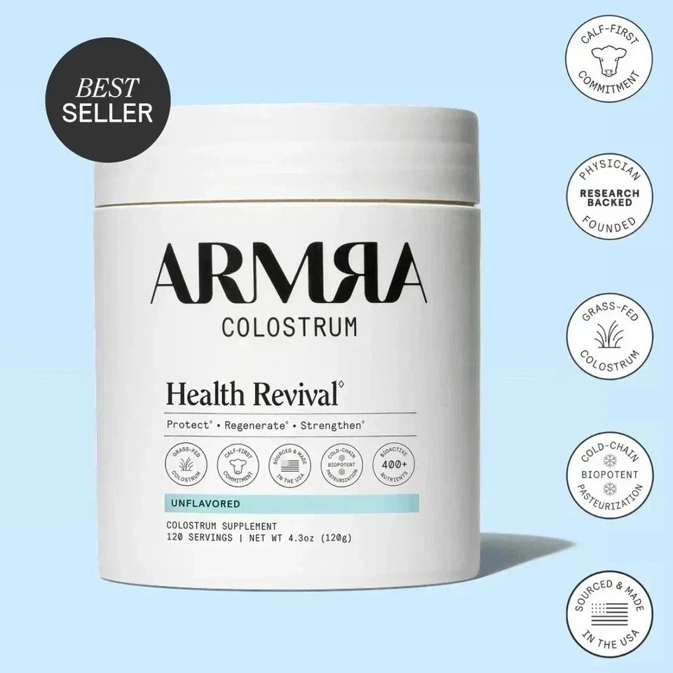 ARMRA Colostrum Superfood Grass-Fed Immune Fitness Brain Benefits Unflavored New