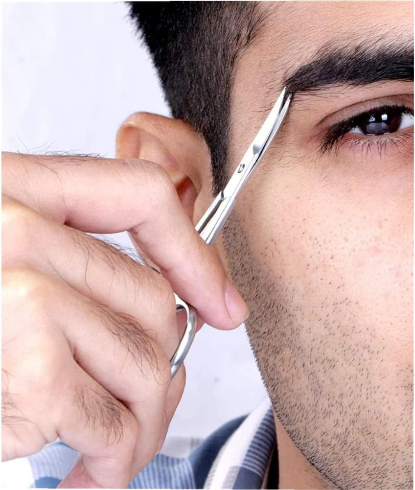 Small Scissors, 3.5In Beauty Scissors,For Personal Facial Hair Grooming ，Curved