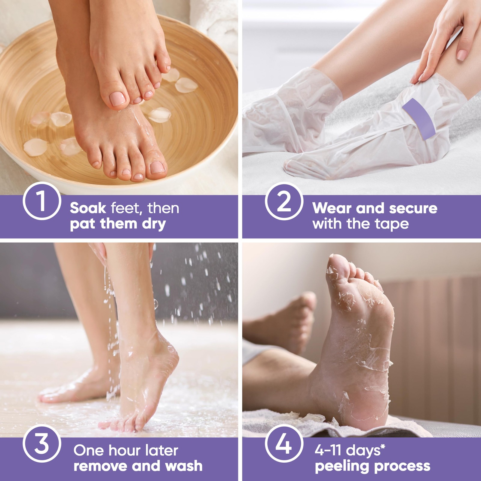 Foot Peel Mask – for Baby Soft Skin – 2 Pair (Pack of 1), White