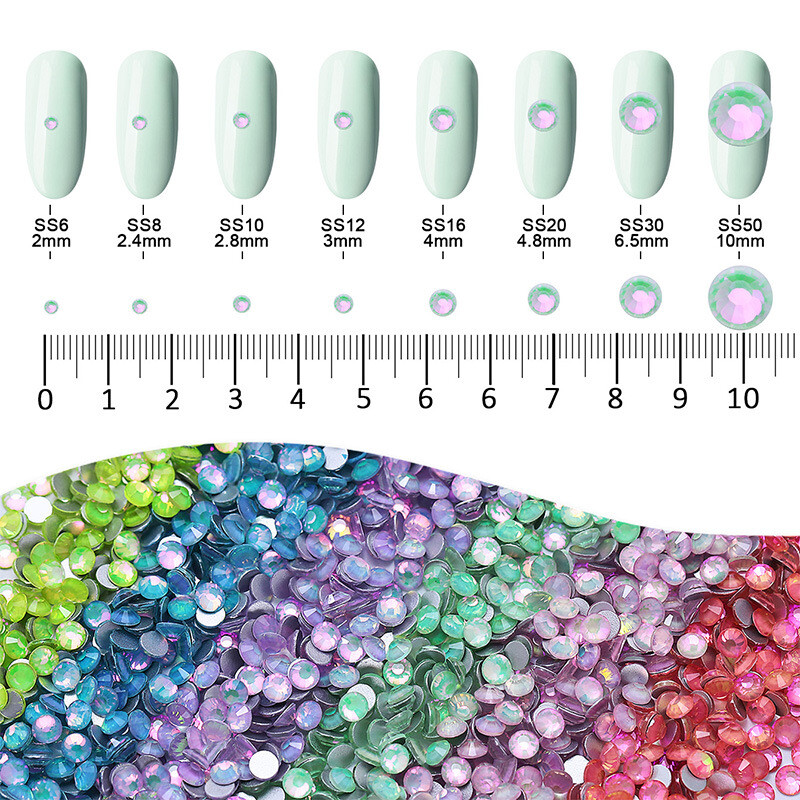 1440pcs Phantom opal Flat Back Rhinestone Glass Diamond DIY Crafts Nail Art Gems