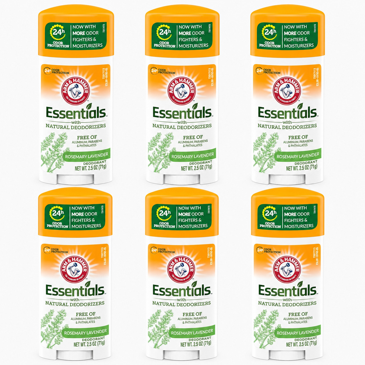 ARM & HAMMER Essentials Rosemary Lavender Deodorant 2.5 oz 6 Pack