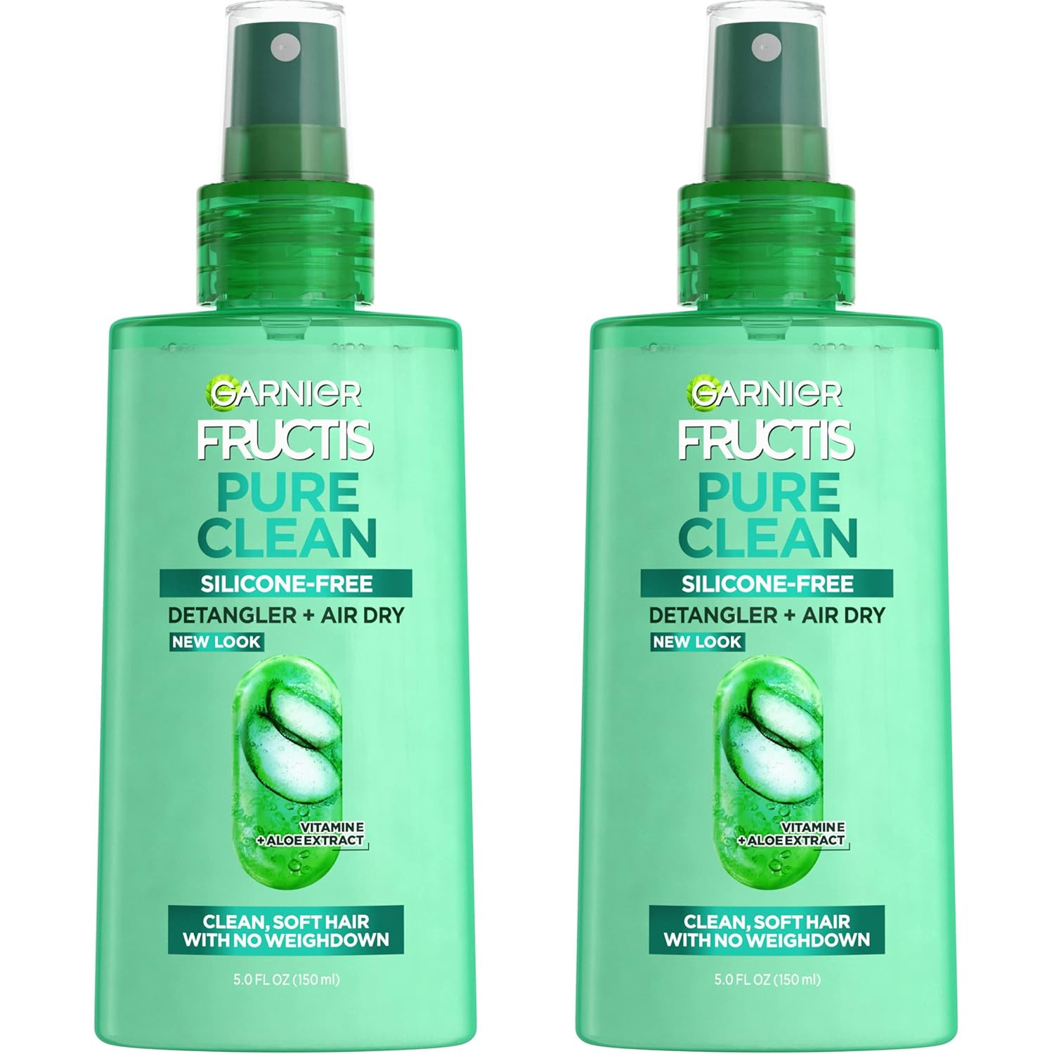 Garnier Fructis Pure Clean Detangler + Air Dry Spray, 5.0 Fl Oz, 2 Count
