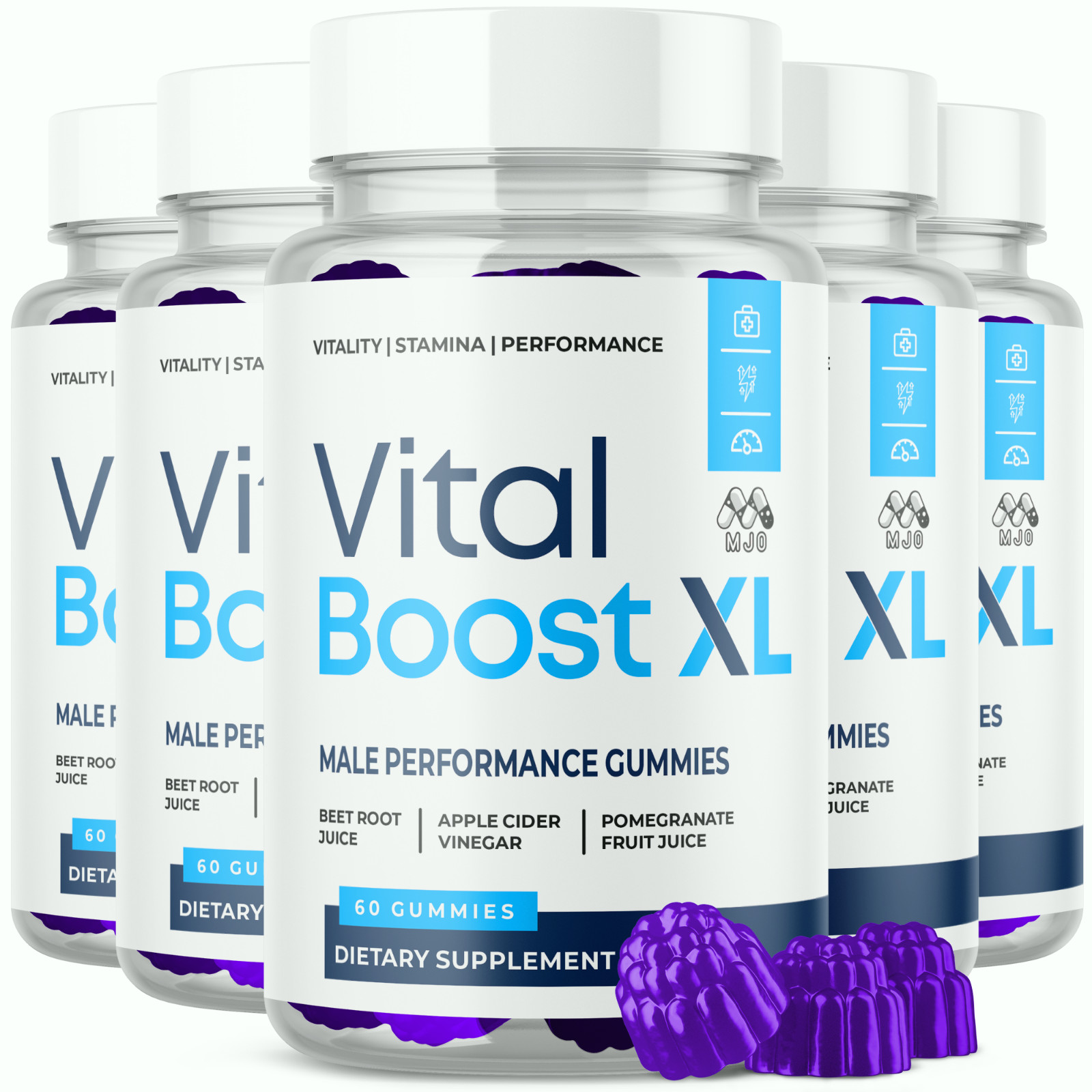 (5 Pack) Vital Boost XL Male Gummys Advanced Formula VitalBoost XL 300 Gummies