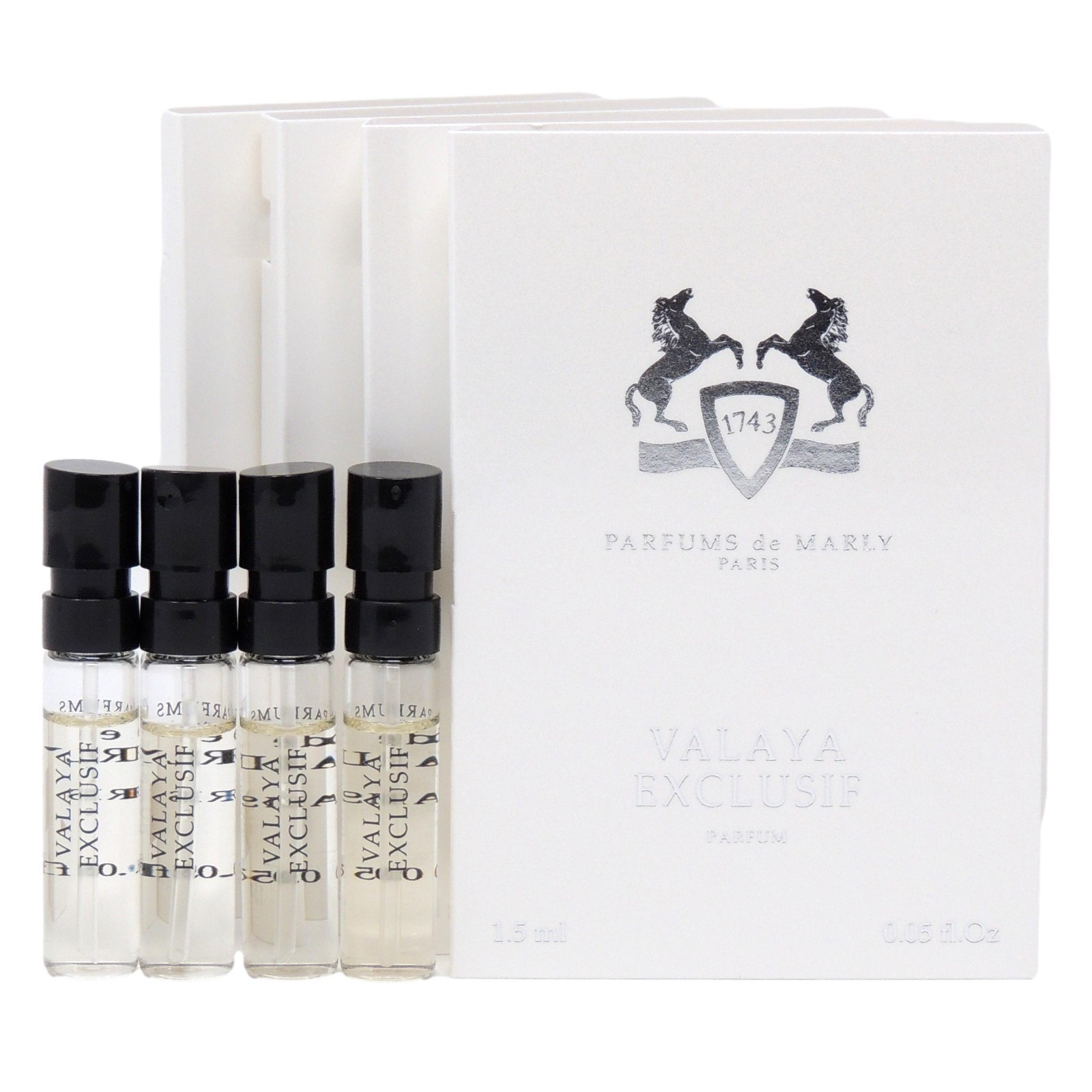 PDM PARFUMS DE MARLY VALAYA EXCLUSIF 1.5ml .05fl oz x 4 PERFUME SPRAY SAMPLES