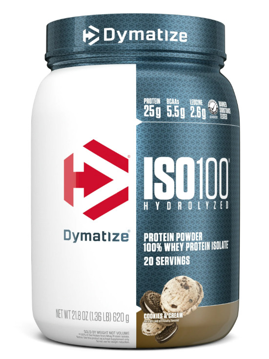 Dymatize ISO100 Hydrolyzed Whey Isolate, Cookies & Cream, 20 Servings