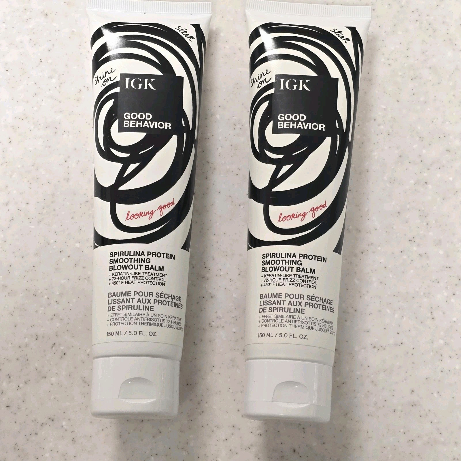 IGK Good Behavior Spirulina Protein Smoothing Heat Protectant Blowout Balm 2 Pk
