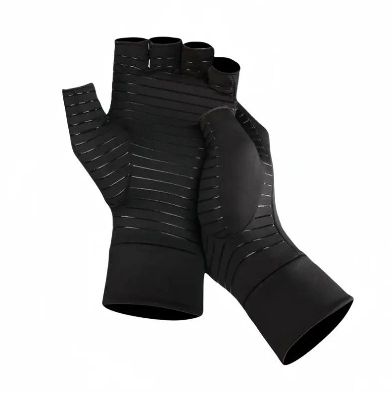 2 Pairs Copper Arthritis Compression Gloves Hand Support Pain Relief Joint Self