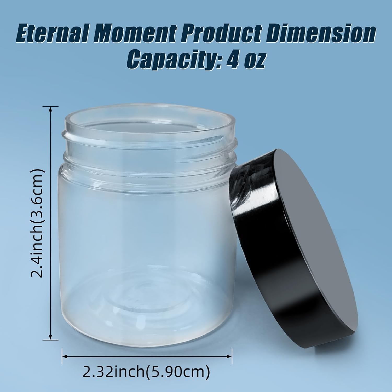 4oz Clear Plastic Jars with Lids 50 Pack