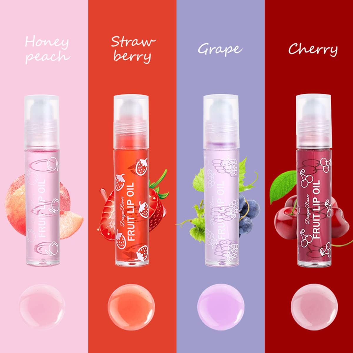 Pakivs 4 Pcs FruitFlavored Lip Gloss Set,Transparent Colorless Moisturizing P…