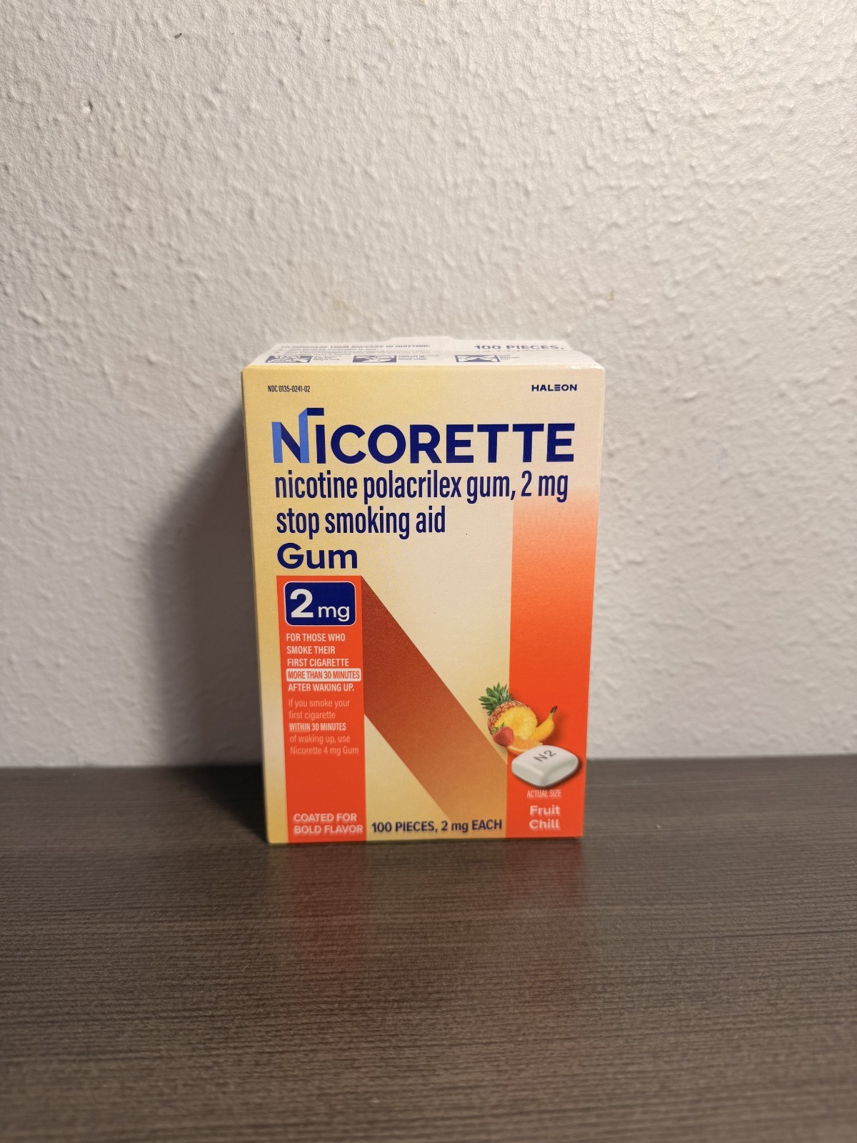 Nicorette Fruit Chill Nicotine Gum 2mg – 100 Count Exp 2028/29