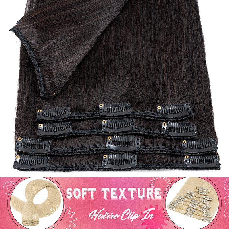 Super Soft Clip In Extensions 100% Real Remy Human Hair 8 Pieces 18Clips WEFTS