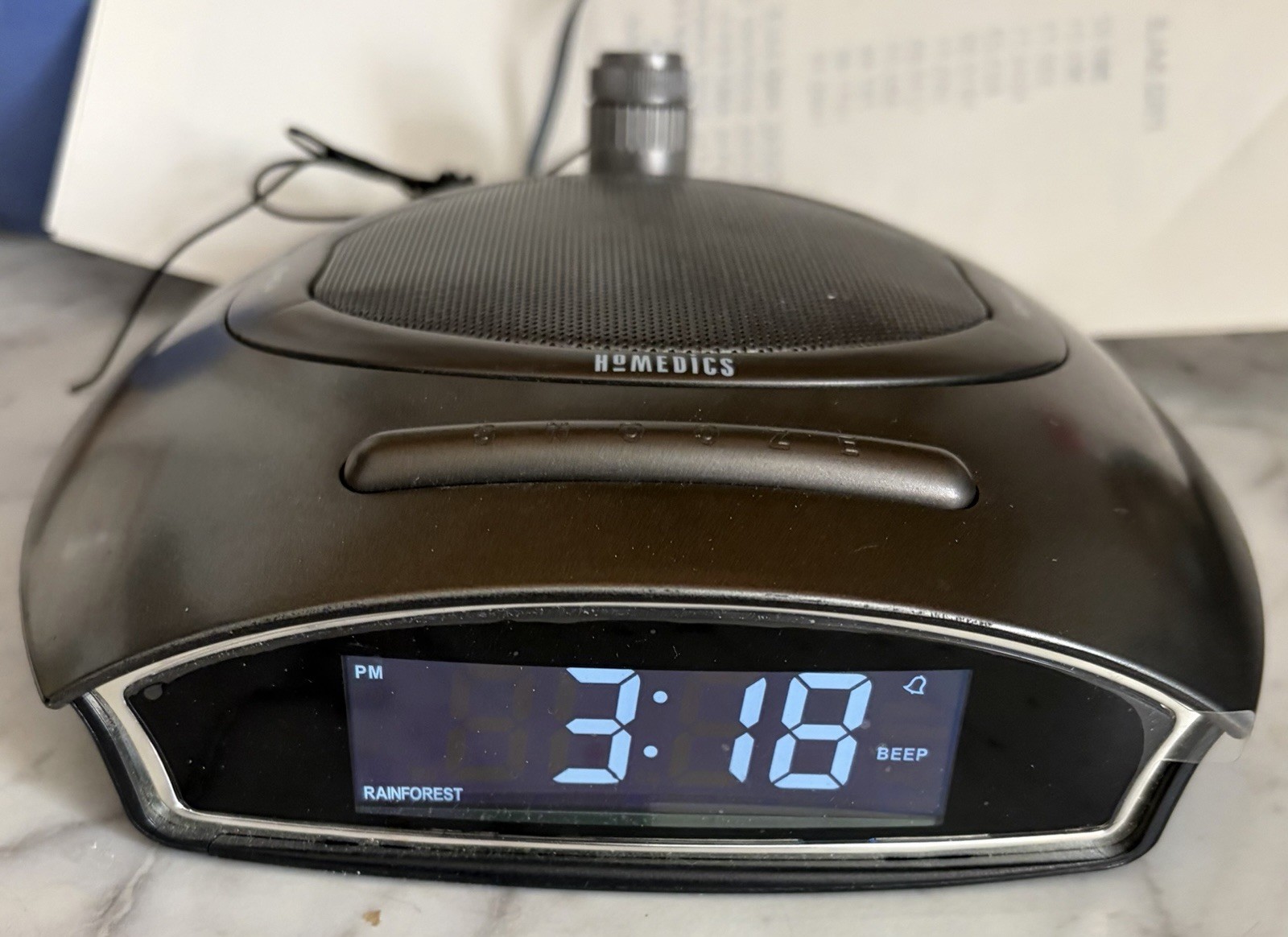 Homedics SS-4510B Soundspa Alarm Clock Radio Time Projector Sound Machine