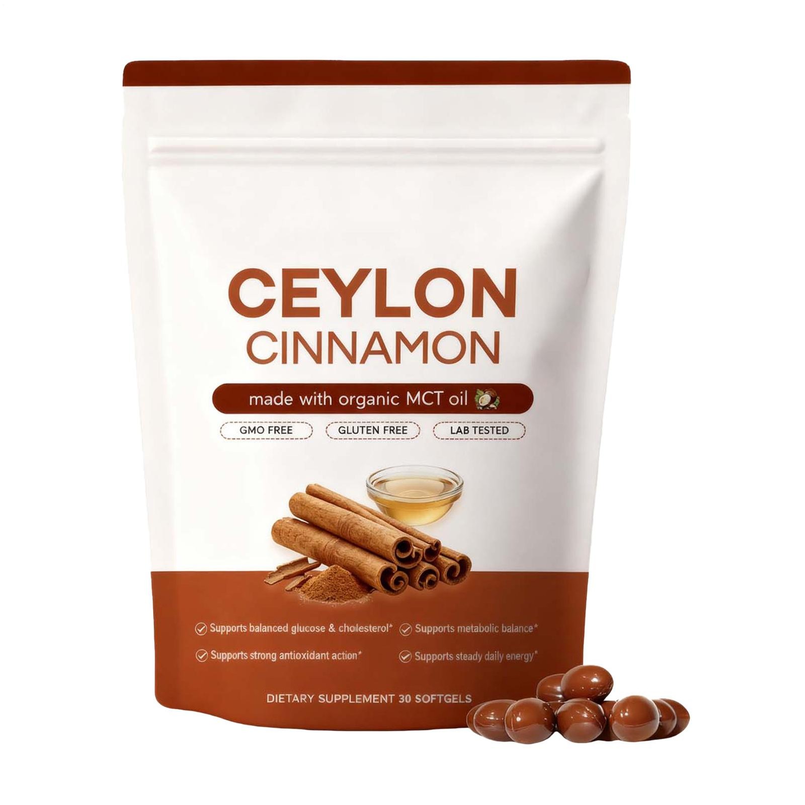 Ceylon Cinnamon Softgels 7200Mg Equivalent With Mct Oil 30pcs/pack