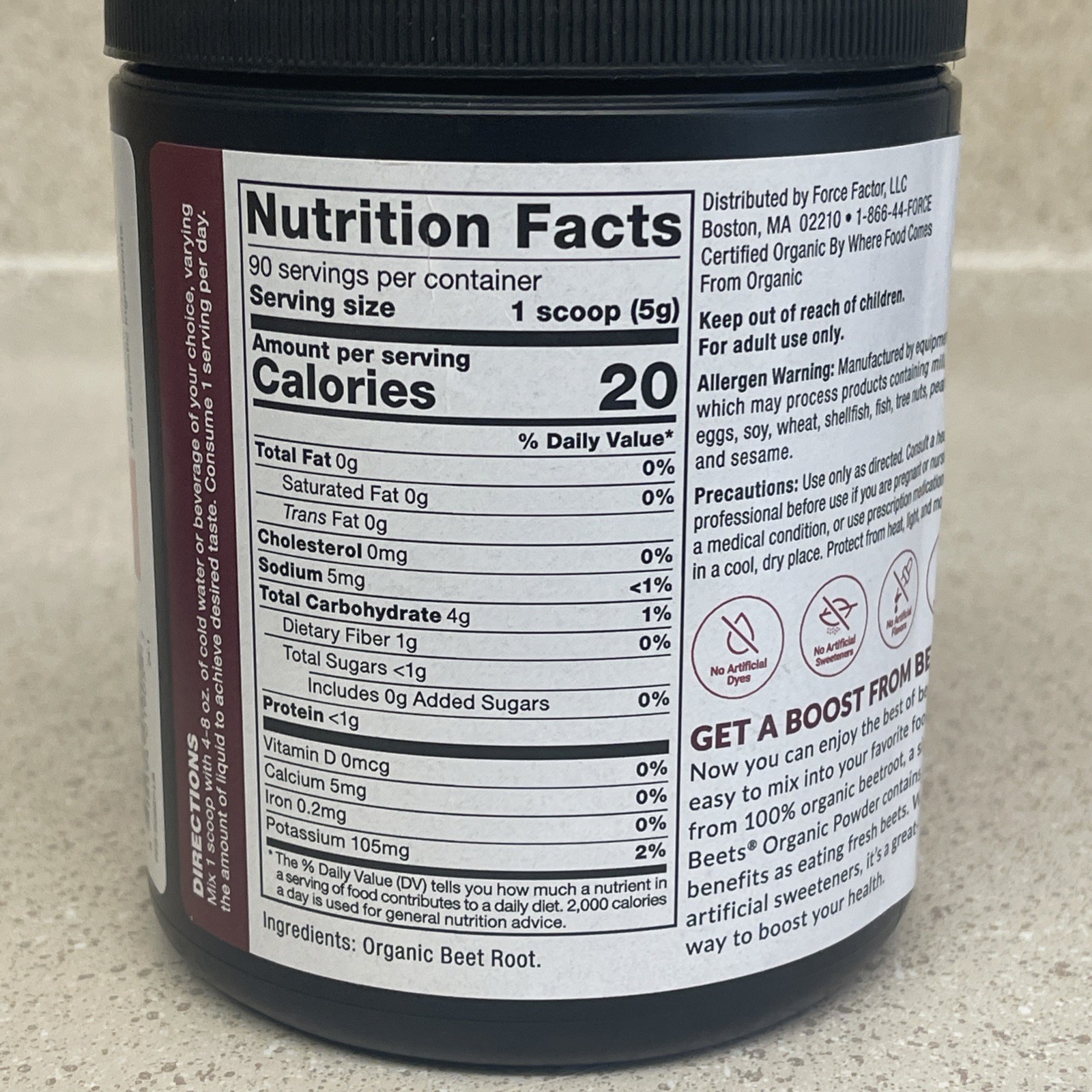 Total Beets®, Organic Beetroot Powder, 15.9 oz (450 g) – Exp 10-26