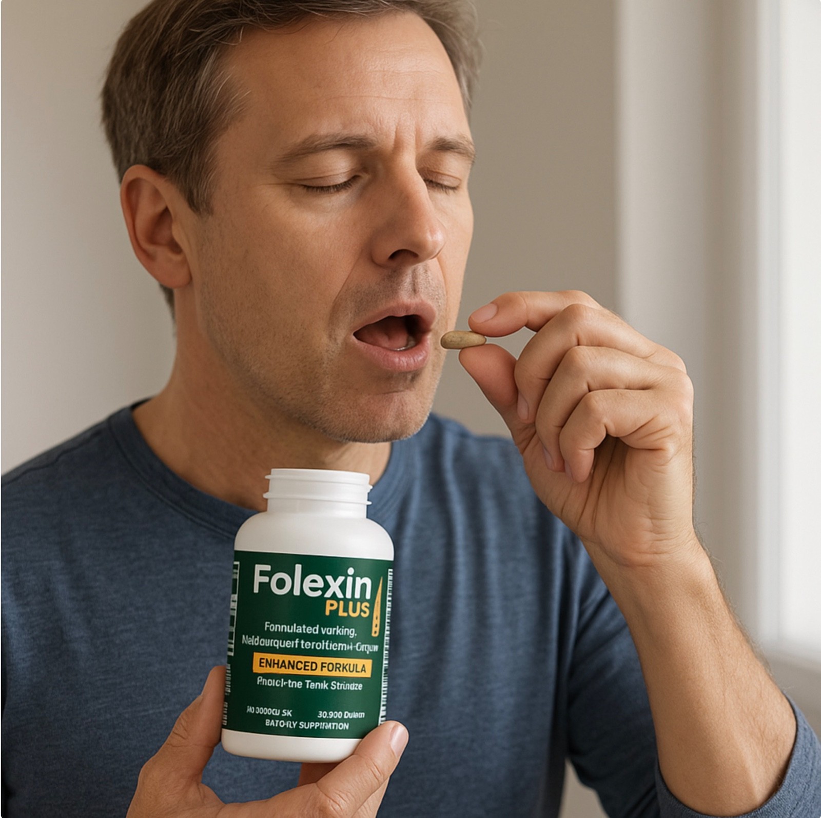 Folexin Plus Support Supplement for Women & Men with Biotin, Vitamin B6 1 Bottle