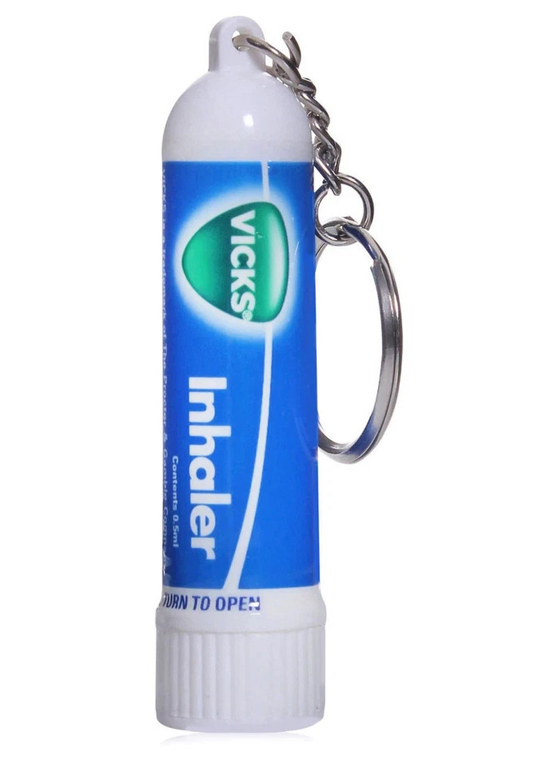 Vicks Keychain Inhaler | Cold Sinus Nasal Congestion Relief Pocket Use 12 Pcs
