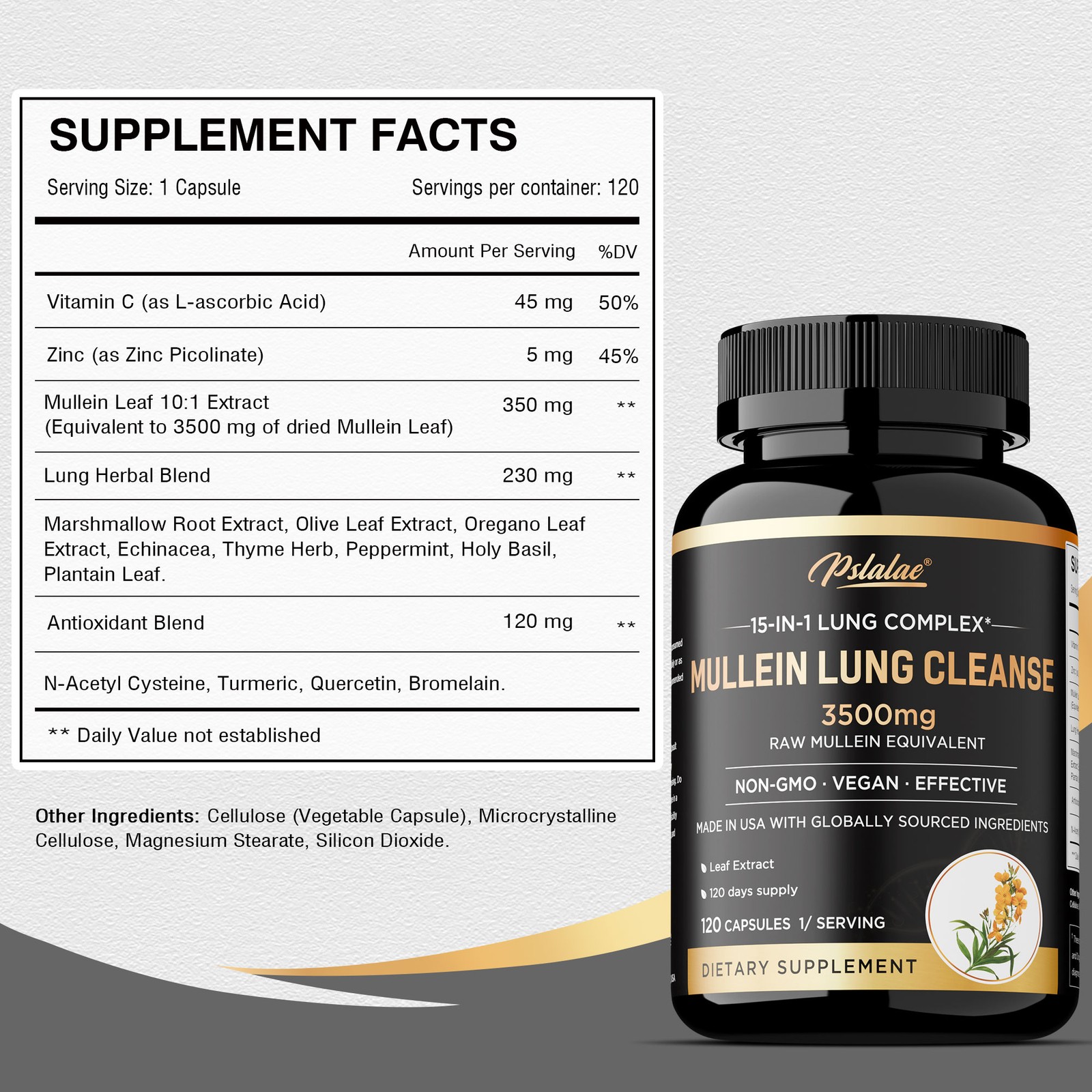 Mullein Lung Cleanse – Respiratory Health, Detox, Olive Leaf, Oregano Leaf