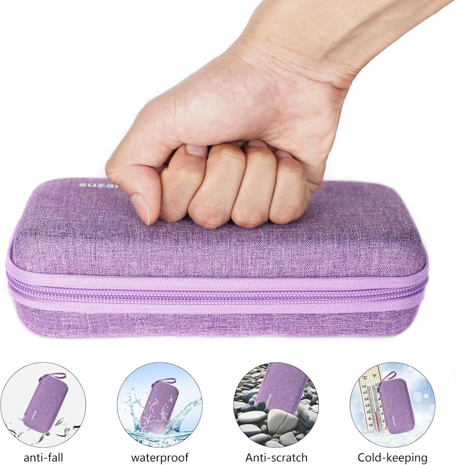 Durable EVA Insulin Travel Case with Large Capacity & 2 Reusable Ice Packs