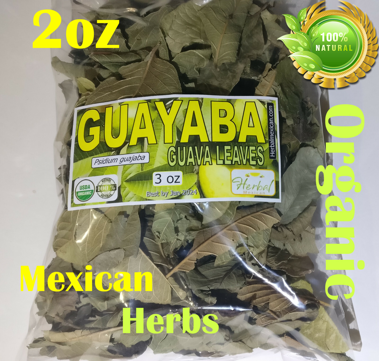 Hojas de Guayaba,Mexican Guava Leaves,Organic Guava leaves Natural Detox 2oz!!