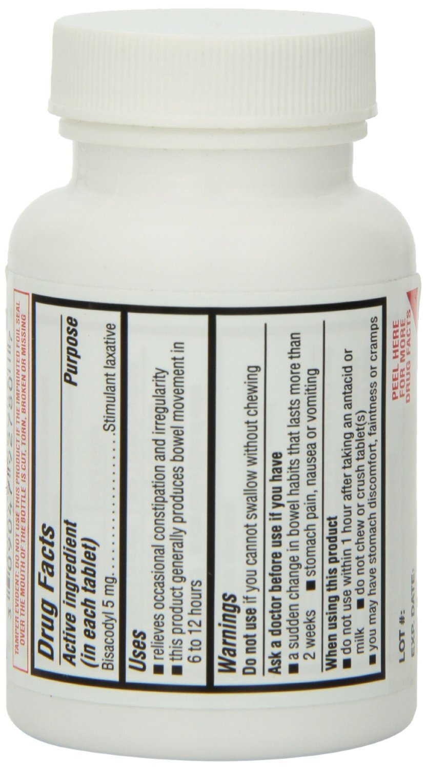 Major Laxative Bisacodyl 5mg Enteric coated Compare to Dulcolax 1000 Each 6 Pack