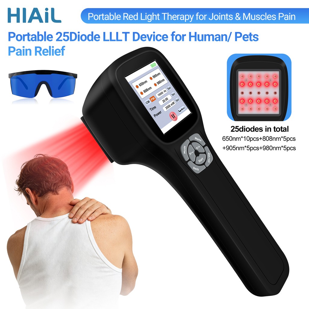2500mW Red Light Therapy Device 650nm808nm 905nm 980nm Infrared Pain Relief LLLT