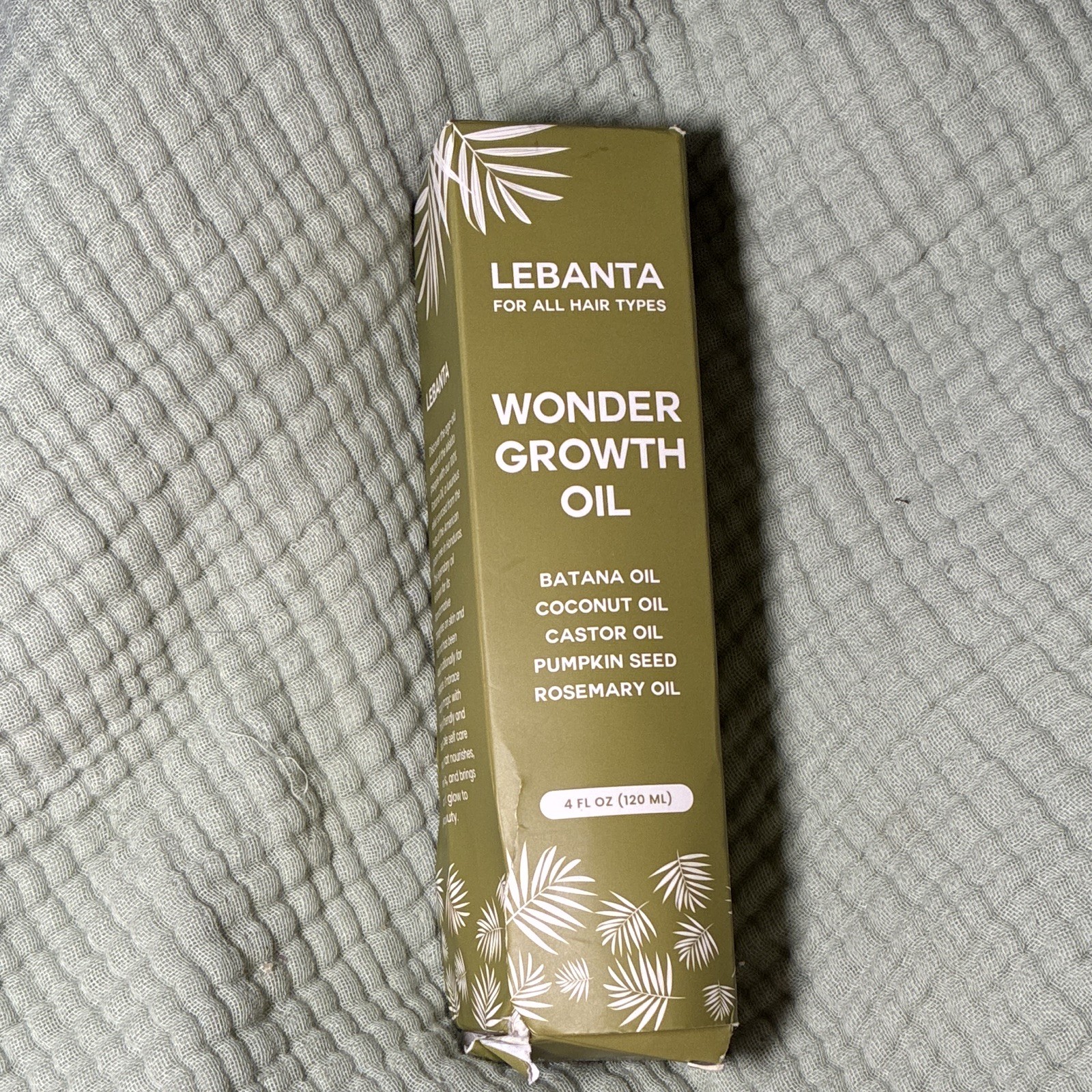 Lebanta Wonder Growth Oil for All Hair Types 4 fl oz (120 mL) Exp 03/20/28