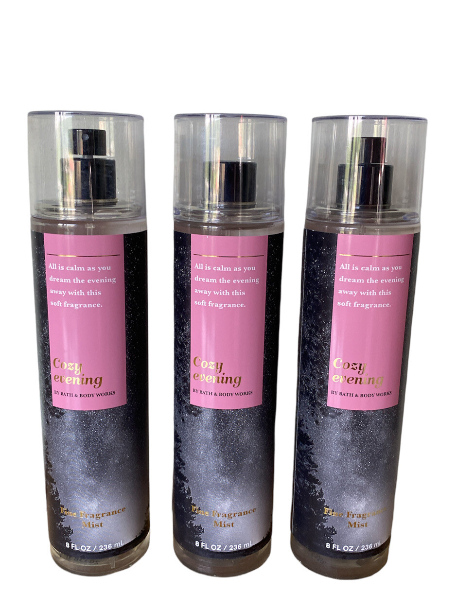 Bath & Body Works Cozy Evening (Lavender,Musk)Fine Fragrance Mist Body Spray x3